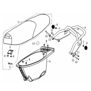 Sella - Helmbak Generic Cracker 50 2 tempi rossa 2009