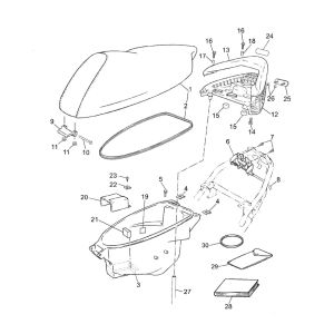 Sella - Scatola porta casco Yamaha Jog-R 50 2 tempi AC