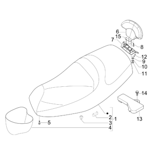Sella Piaggio MP3 300 LT Sport 2009-2014 nero opaco 80/B