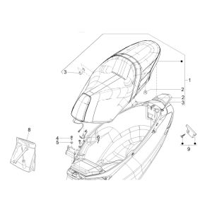 Sedile sportivo ABS Piaggio MP3 300 HPE/300 HPE Euro 5 2020-2022