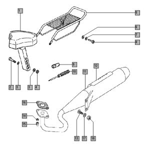 Zadel - uitlaat - drager Tomos LUXE EX (L0-L1)