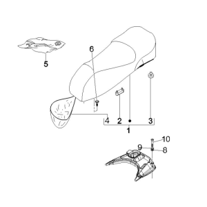 Sella Vespa GTS 250 ie 2005-2009 (con ABS) rossa vintage 820/A