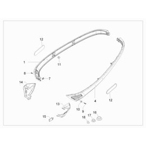 Minigonne laterali bianche per Vespa S 50 4 tempi 4V AC monte 544