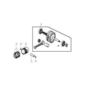Albero motore - Pistone Kymco K-Pipe 4 tempi nero lucido