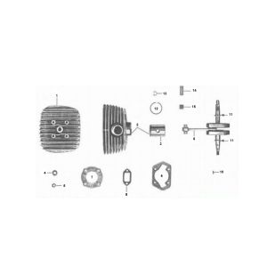 Cilindro - Pistone Zundapp a 4 velocità vecchio tipo