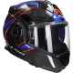 Casco modulare (mentoniera reversibile) LS2 Advant X Carbon Future II FF901 blu / rosso