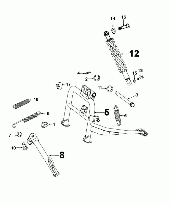 Ammortizzatore - Cavalletto centrale Peugeot Django 50 4T AC