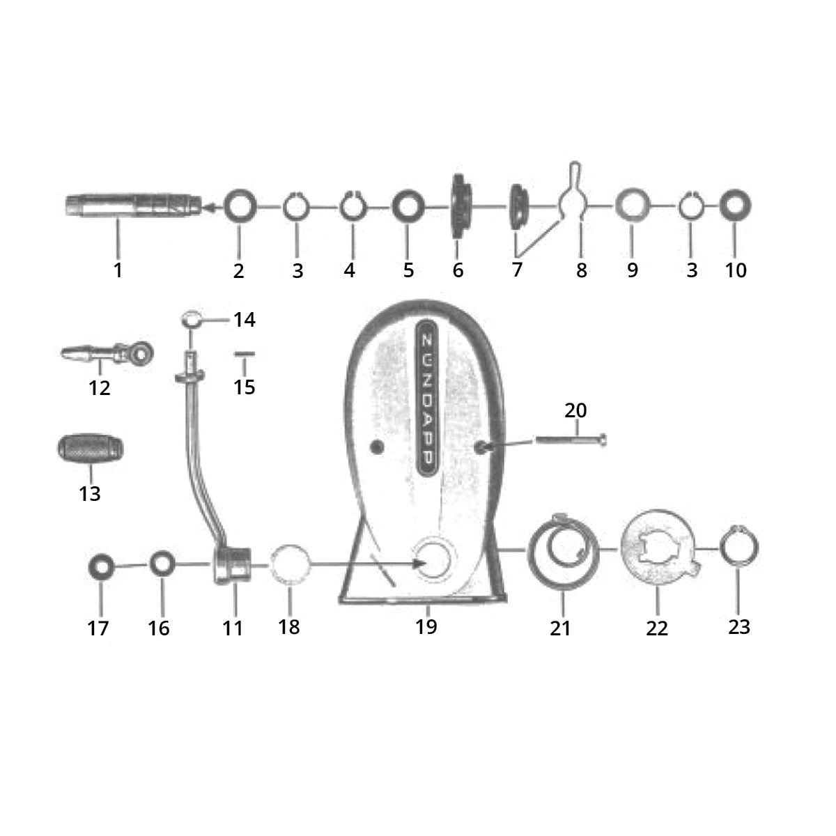 Coperchio kick starter - Ricambi kick starter Zündapp GTS 50 517-40L0