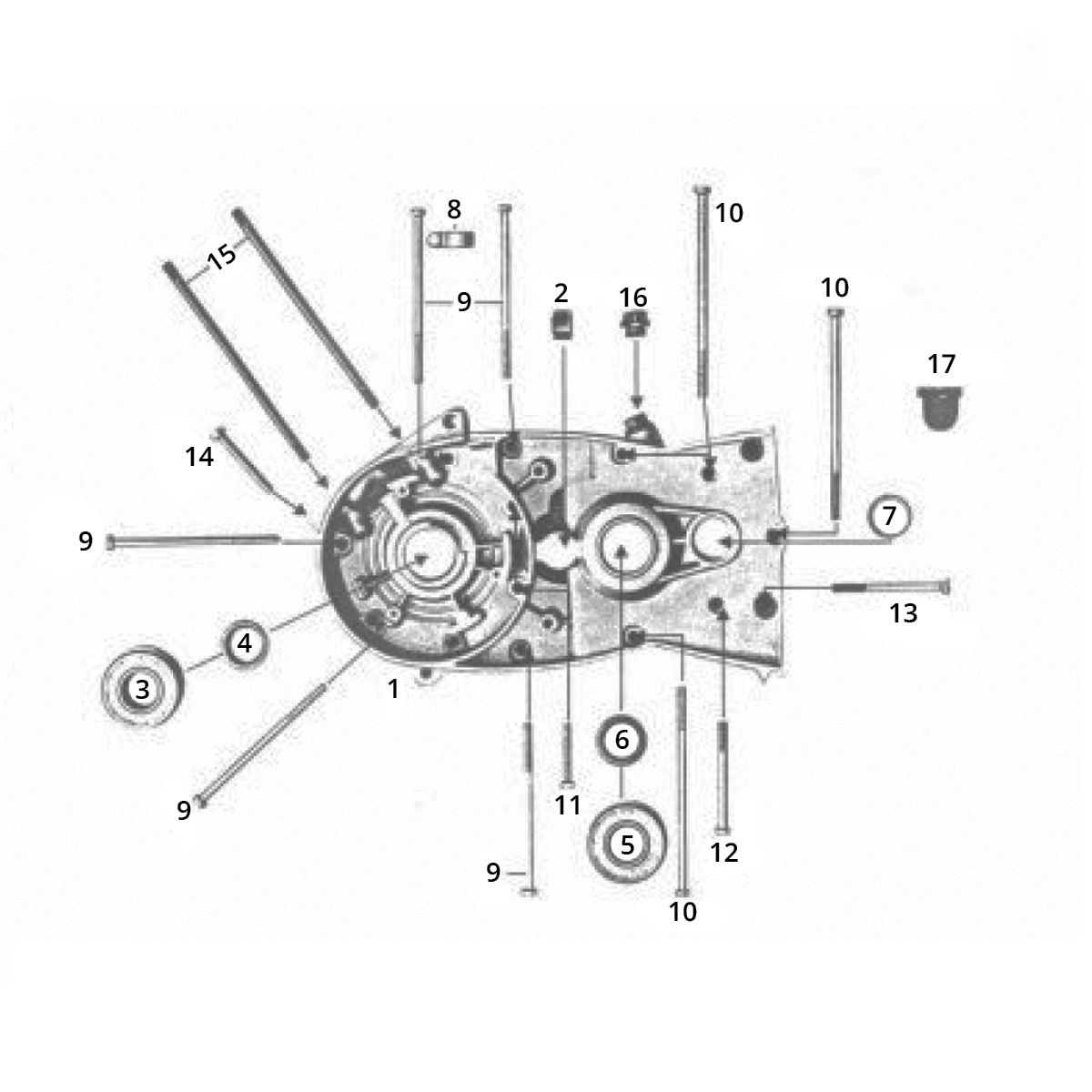 Semicarter sinistro Zündapp GTS 50 517-39L0