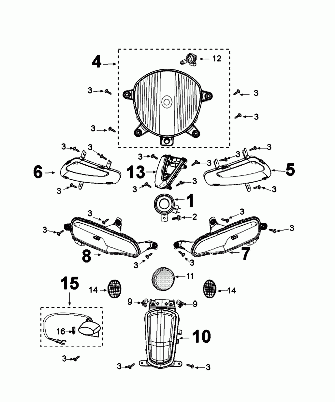 Faro - Fanale posteriore - Frecce Peugeot Django 50 4T AC Euro 4