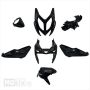 Kit carene Yamaha Aerox / MBK Nitro nero opaco (dal 2013) 7 pezzi