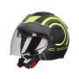 Casco jet Vito Isola Matt nero - fluor