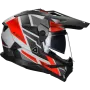 Casco adventure LS2 Pioneer II Block MX702 grigio / rosso