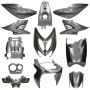 Kit Carene Yamaha Aerox / MBK Nitro Argento Metallizzato (fino al 2013) 12 pezzi Mezoly
