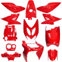 Kit Carene Yamaha Aerox / MBK Nitro Rosso (fino al 2013) 12 pezzi Mezoly