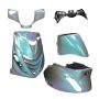 Kit carene SP look Piaggio Zip 2000 cameleon exclusive silver grey green purple 5 pezzi